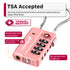 Fosmon TSA Accepted 4 Digit Combination Cable Luggage Lock - Black, Blue, Purple and Pink (Metallic) - 4 Pack