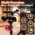 Fosmon Anti-Theft Round Bike Taillight & Headlight w/ Remote Control - Black