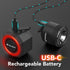 Fosmon Anti-Theft Round Bike Taillight & Headlight w/ Remote Control - Black