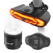 Fosmon Anti-Theft Rectangle Bike Taillight & Headlight w/ Remote Control - Black