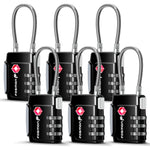 TSA Approved 3 Digit Combination Cable Luggage Lock - Black