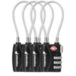 Fosmon TSA Approved Cable Locks for Luggage, Suitcase, Gun Case with Push Release Button, 3 Digit Long Shackle Combination Wire Locks for Backpack Zipper Anti Theft, Gym Locker