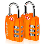 Open Alert Indicator TSA Accepted 3 Digit Combination Luggage Lock - Orange