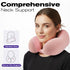 Fosmon Neck Pillow for Travel Pillow, Memory Foam Travel Neck Pillow for Plane Car, Foldable Airplane Pillow with Washable Cover & Ear Plugs, Pink