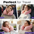 Fosmon Neck Pillow for Travel Pillow, Memory Foam Travel Neck Pillow for Plane Car, Foldable Airplane Pillow with Washable Cover & Ear Plugs, Pink
