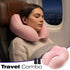 Fosmon Neck Pillow for Travel Pillow, Memory Foam Travel Neck Pillow for Plane Car, Foldable Airplane Pillow with Washable Cover & Ear Plugs, Pink