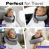 Fosmon Neck Pillow for Travel Pillow, Memory Foam Travel Neck Pillow for Plane Car, 360° Support Airplane Pillow with Washable Cover & Ear Plugs, Gray