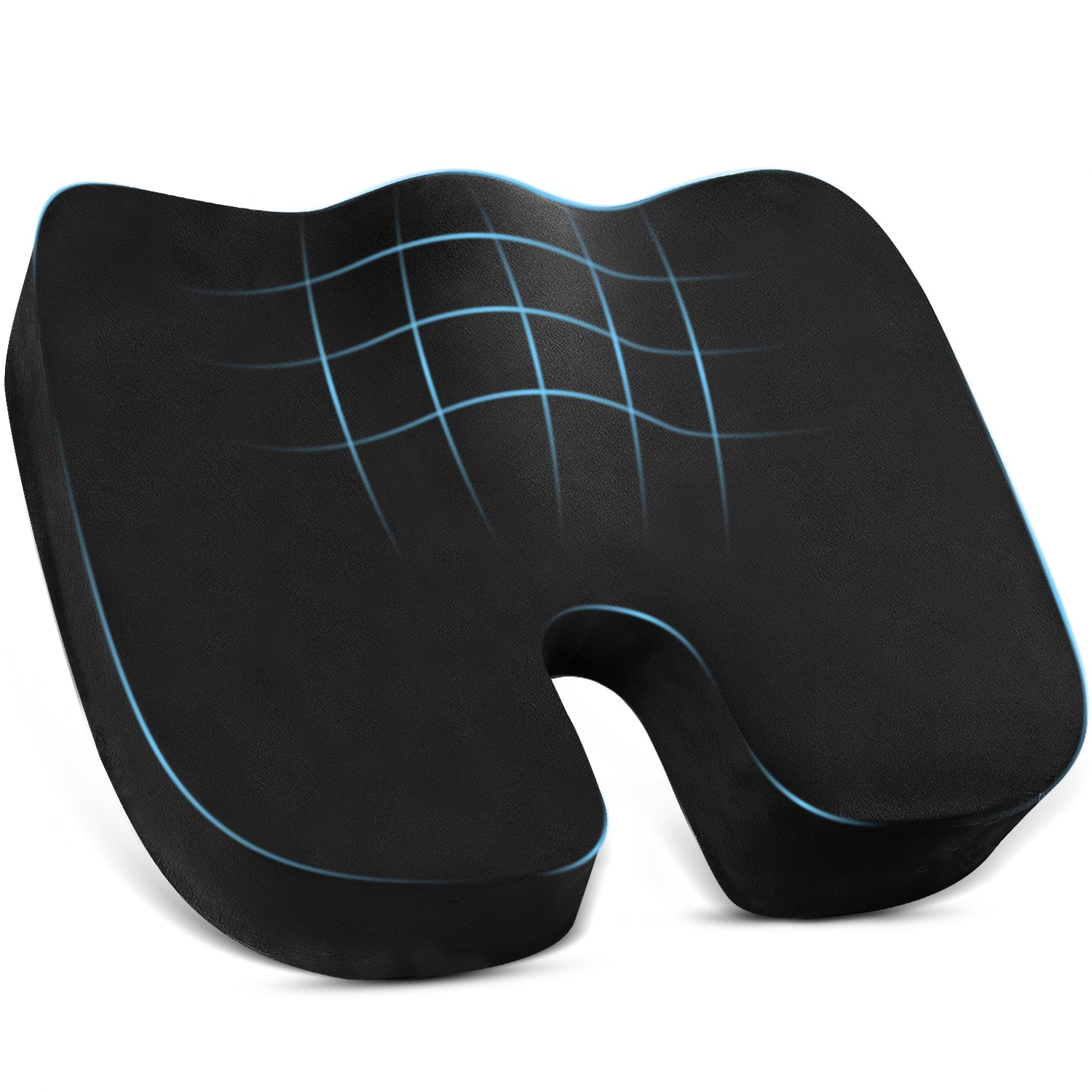 Fosmon Memory Foam Seat Cushion, Car Seat Cushion for Office Chair Airplane Wheelchair Gaming Chair, Cushion for Tailbone Pain Relief Sciatica Pillow