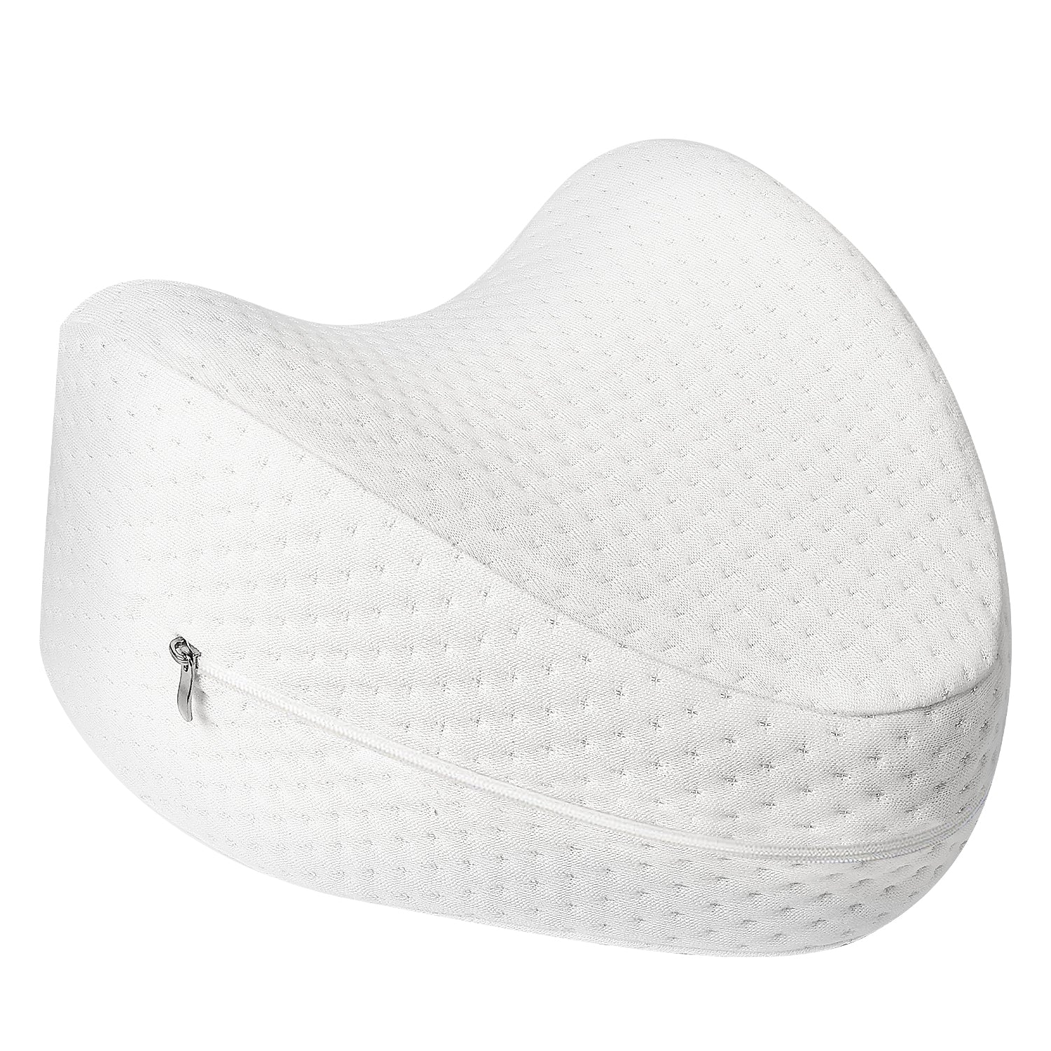 Fosmon Knee Pillow for Side Sleepers, Leg Pillow for Side Sleeping and Back Pain Relief, Memory Foam Orthopedic Contour Pillow with Washable Cover