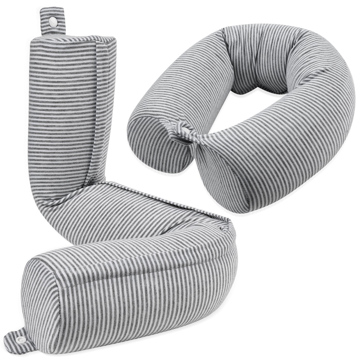 Fosmon Fully Adjustable Support U-Shaped Memory Foam Neck Pillow - Gray