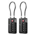 Fosmon 2 Pack TSA Accepted 4-Digit Combination Cable Luggage Lock, Zinc Alloy & Steel - Black