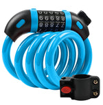 Fosmon Bike Lock Cable (4 Feet), Heavy Duty 5-Digit Self Coiling Resettable Combination Code, Bicycle Chain Flexible Steel Security Cable Lock with Bike Mount Holder