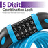 Fosmon Bike Lock Cable (4 Feet), Heavy Duty 5-Digit Self Coiling Resettable Combination Code, Bicycle Chain Flexible Steel Security Cable Lock with Bike Mount Holder