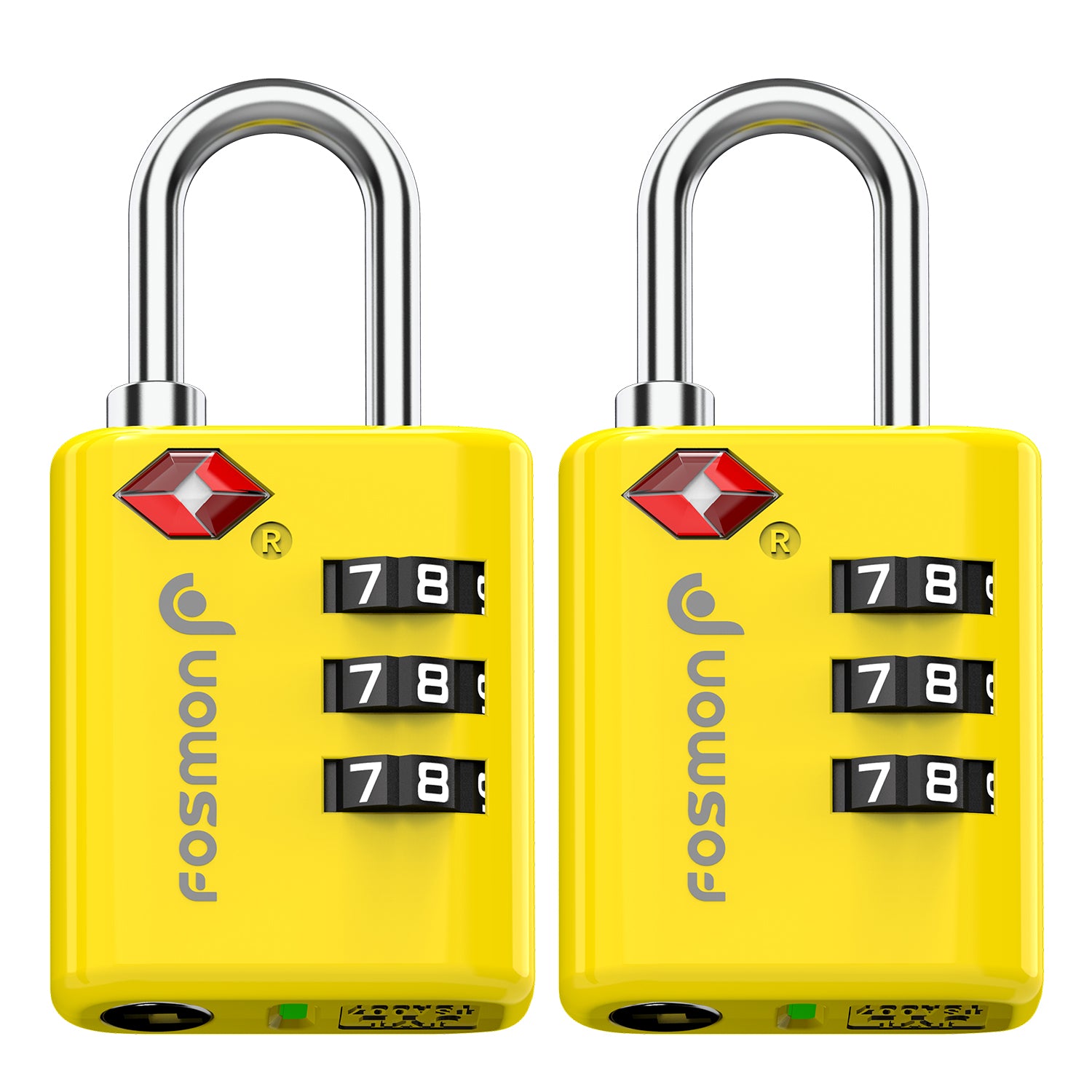 Fosmon TSA Approved Locks for Luggage. Suitcase Locks with Open Alert Indicator, 3 Digit Combination Padlock with Alloy Body for Travel, Backpack Zipper Anti Theft, Locker, Gym, Gun Case, Tent- 4 Pack