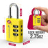 Fosmon TSA Approved Locks for Luggage. Suitcase Locks with Open Alert Indicator, 3 Digit Combination Padlock with Alloy Body for Travel, Backpack Zipper Anti Theft, Locker, Gym, Gun Case, Tent- 4 Pack