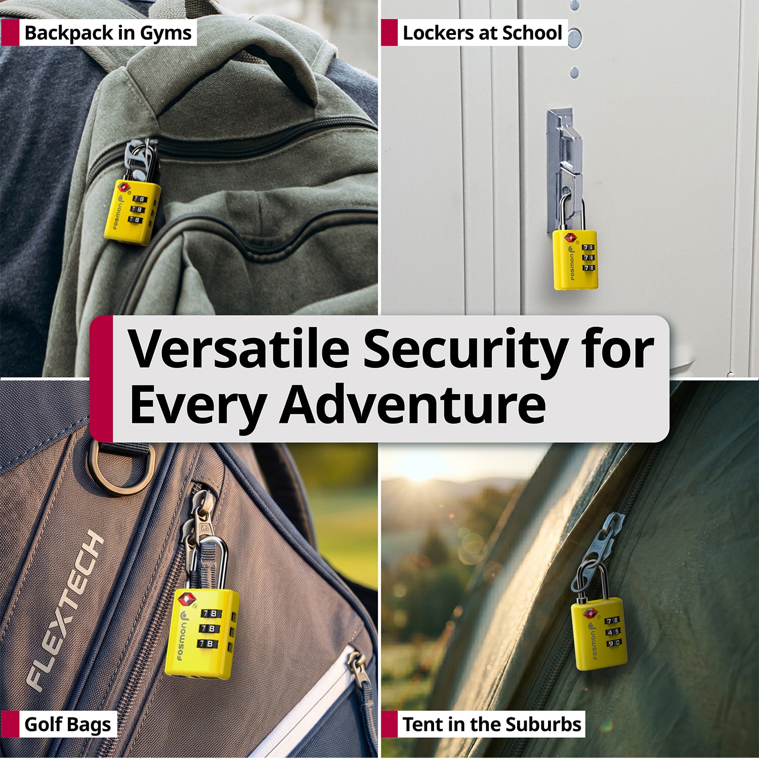 TSA-Approved 3-Digit Combination Luggage Lock with Open Alert – Travel Suitcase Lock