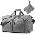 Fosmon Foldable 65L Duffle Bag with Shoes Compartment for Travel and Gym