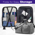 Fosmon Foldable 65L Duffle Bag with Shoes Compartment for Travel and Gym
