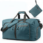 Fosmon Foldable 65L Duffle Bag with Shoes Compartment for Travel and Gym