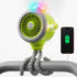 Fosmon 5-in-1 Baby Stroller Fan with Flexible Tripod, Rechargeable 5000mAh Portable Fan with Bluetooth Speaker & RGB Night Light