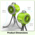 Fosmon 5-in-1 Baby Stroller Fan with Flexible Tripod, Rechargeable 5000mAh Portable Fan with Bluetooth Speaker & RGB Night Light