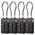Fosmon TSA Accepted 4-Digit Combination Cable Luggage Lock, Zinc Alloy & Steel - Black