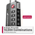 Fosmon TSA Accepted 4-Digit Combination Cable Luggage Lock, Zinc Alloy & Steel - Black
