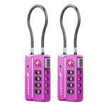 Fosmon TSA Approved Luggage Cable Lock, 4-Digit Combination & Open Indicator