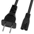 2-Slot to Standard Power Cord (5FT), Figure 8 Power Cord / PA-14, Dual Pin Non-Polarized Universal Replacement Cable for Game Consoles, Printers, Boomboxes, Electric Devices & More