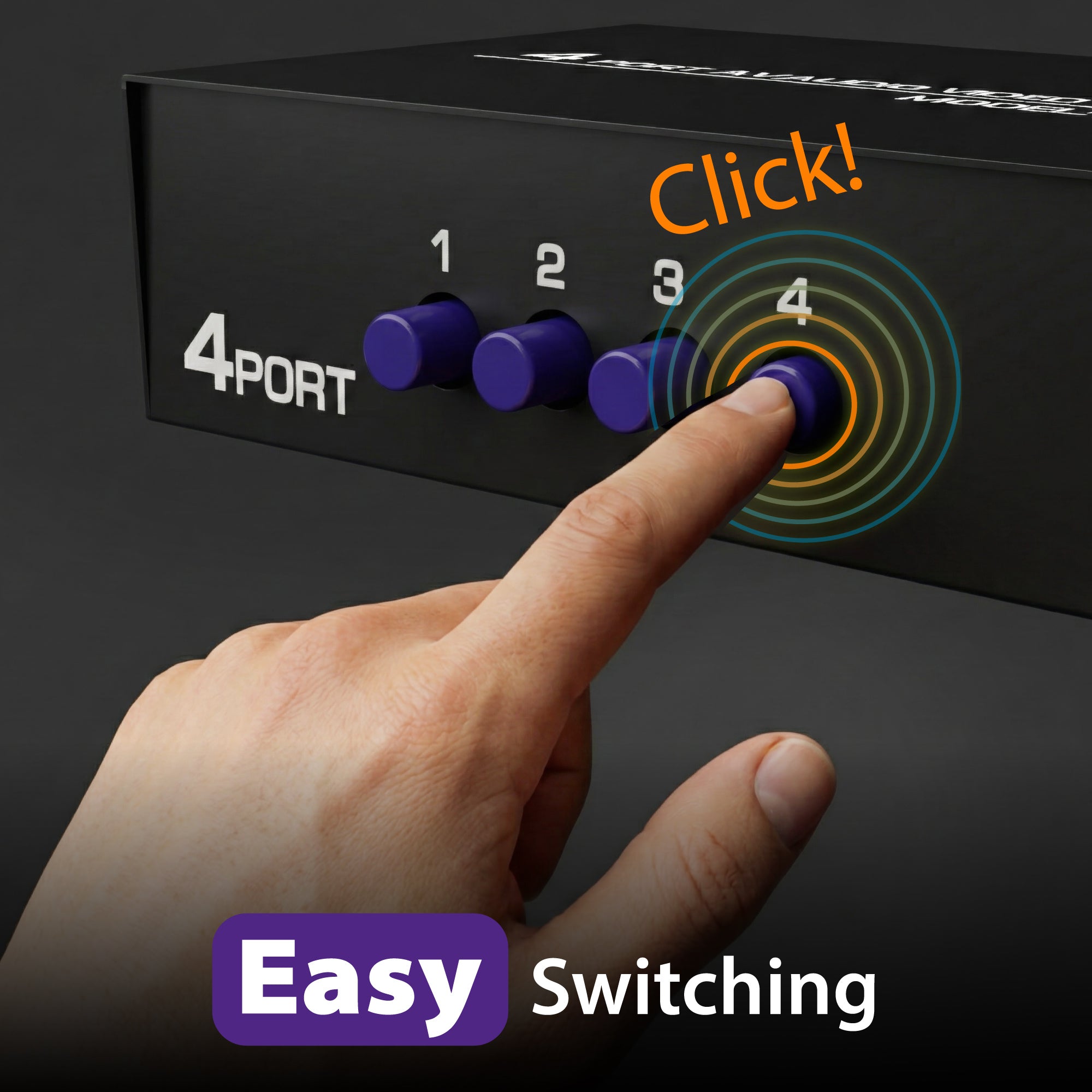 Audio Visual Switch Box Fosmon 3-Way RCA AV Switch – Composite Audio Video Selector Box for TV ...