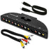 4-Way Audio Video AV RCA Composite Switch Selector Box Splitter Combiner with S-Video