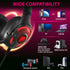 Gaming 3.5mm+USB LED Stereo Headset with Microphone and Audio Controls Black w/ Red LED