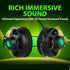 Gaming 3.5mm+USB LED Stereo Headset with Microphone and Volume Control – Black w/ Green LED