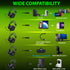 Gaming 3.5mm+USB LED Stereo Headset with Microphone and Volume Control – Black w/ Green LED