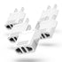 Fosmon Europe to USA Outlet Adapter (Voltage: 2.5/250V) -White - 5 Pack