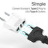 Fosmon Europe to USA Outlet Adapter (Voltage: 2.5/250V) -White - 5 Pack