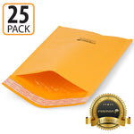 Fosmon #0 Extra Wide Kraft Bubble Mailer 6.5x10 6x10, Padded Strong Adhesive Shipping Mailing Envelopes for Book, Game, Jewelry, Gift, Cards