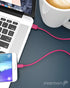 VIVID 2.1v Micro USB Round Sync and Charge Cable 6 feet / 72 inches - Hot Pink