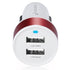 Dual USB Car Charger - White Charger / Red Frame