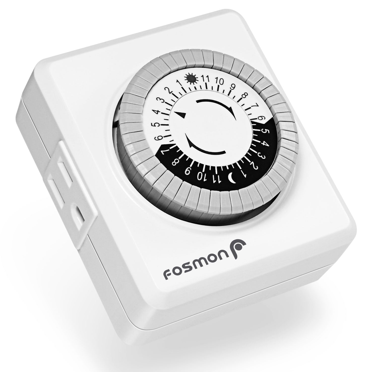 Fosmon 24-Hour Dual Timers Outlets for Electrical Outlets, Plug in Lig