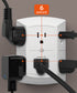 6 Outlet Grounded Wall Tap Power Adapter 3 sided - 125VAC 15A- White