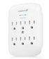 6 Outlet Grounded Wall Tap Power Adapter Surge Protector 15A - 1200 Joules - 125VAC 15A -White