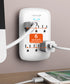 6 Outlet Grounded Wall Tap Power Adapter Surge Protector 15A - 1200 Joules - 125VAC 15A -White
