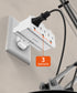 [ETL Listed] AC125V/15A/60Hz 3-Outlet US Swivel Wall Tap - White