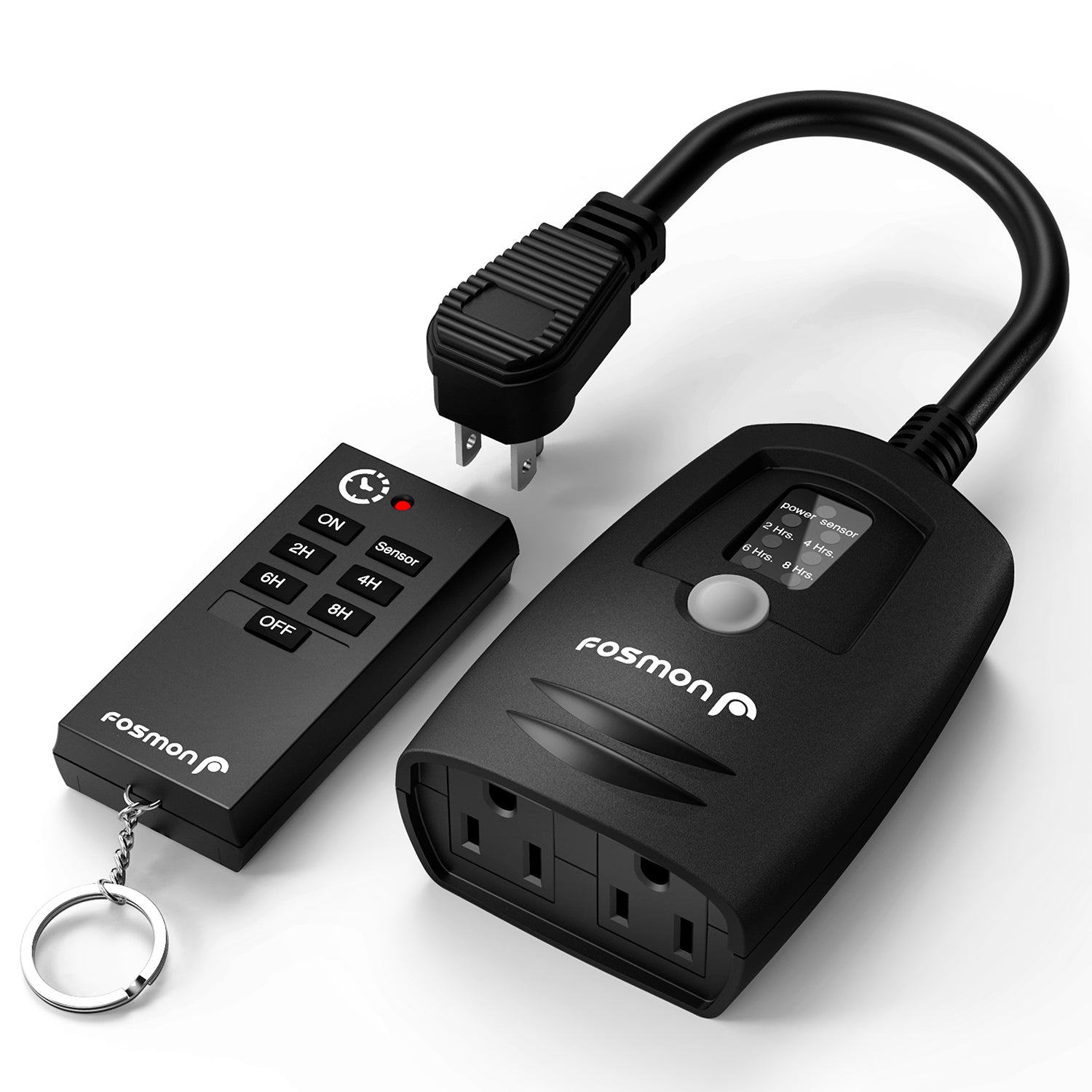 Outdoor Countdown Timer w/ Photocell function,Remote Control, and 2 US Socket Outlets – Black
