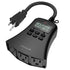 [ETL Listed] 125V/15A Outdoor Digital 7 Day Programmable Timer, countdown settings, w/ 3 US Socket Outlet – Black