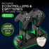 Xbox One/One X/One S/Elite Quad PRO Controller Charger (Upgraded), [Dual Dock + 2 Additional Batteries Slot] High Speed Docking Charging Station with 4 x 1000mAh Rechargeable Battery Packs