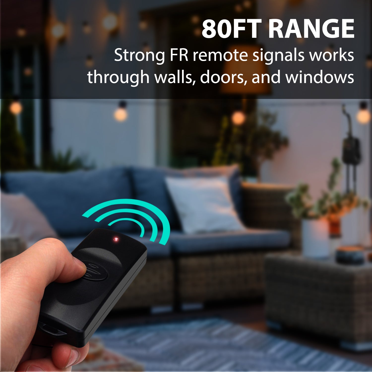Forest Diamond Sense Remote Fosmon WavePoint Outdoor Wireless Remote Control – 2-Outlet, ETL-Listed ...