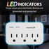 [ETL Listed] 125V/15A/60Hz 3 Outlet Wall Mount Surge Protector (1,200J), w/ Ground Indicator