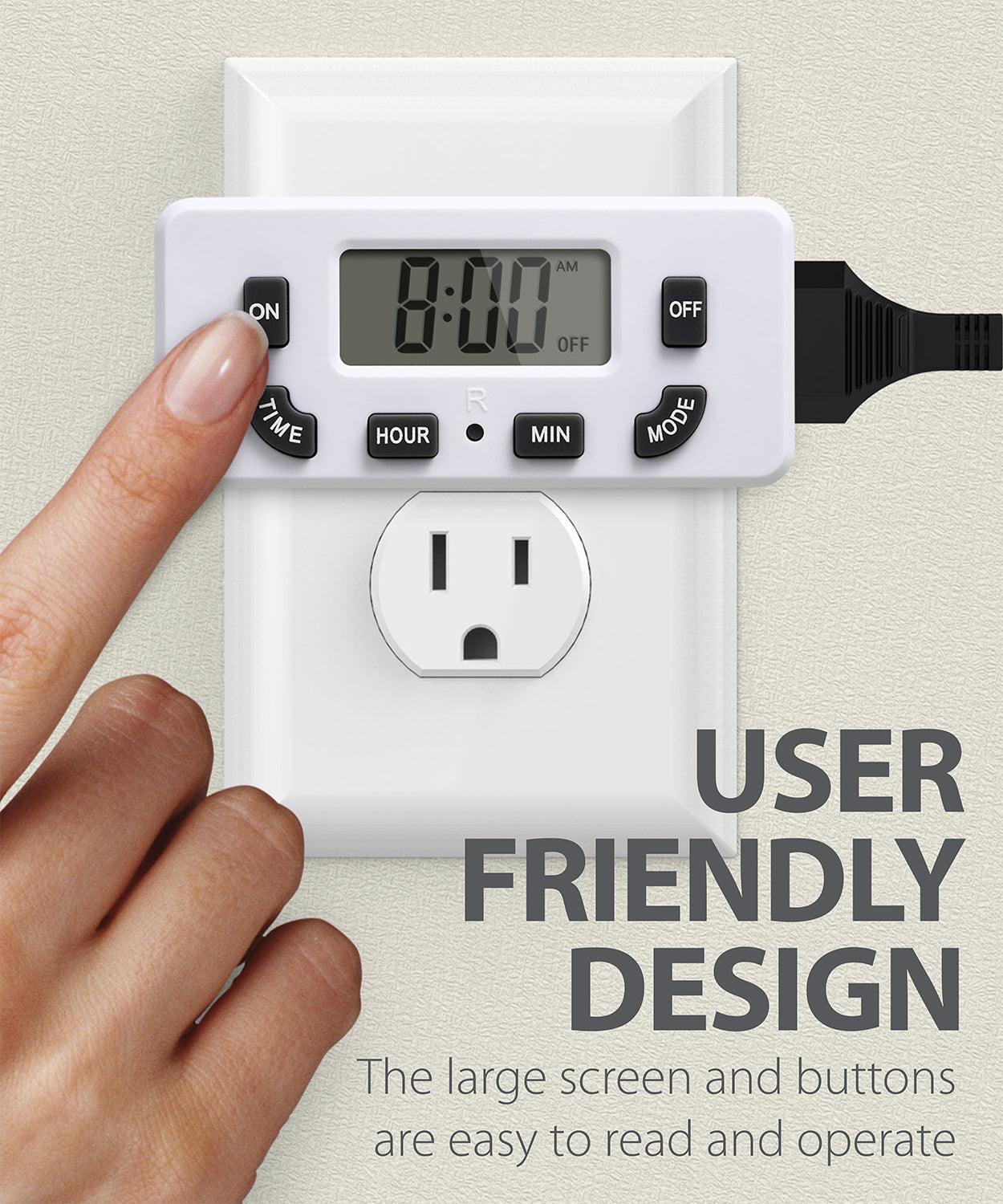 Fosmon 24-Hour Programmable Timer – ETL-Listed, 1 Outlet, 1 On/Off ...